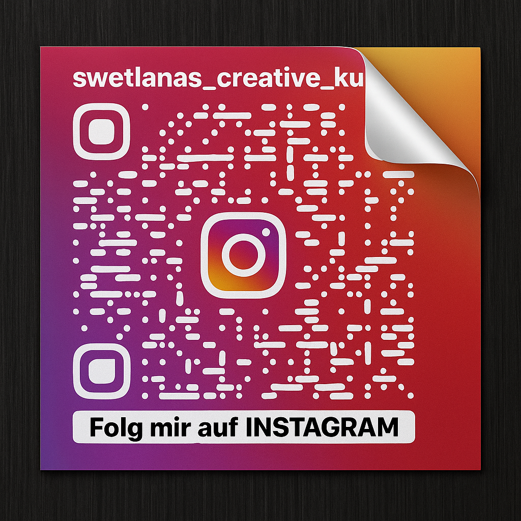 Instagram Aufkleber mit QR Code und Wunschtext - 10 Stück