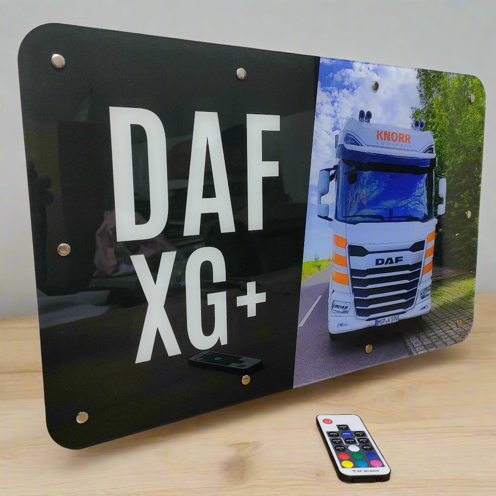 Rückwandschild mit LED Beleuchtung, 50x30cm, mit deinem Wunschmotiv