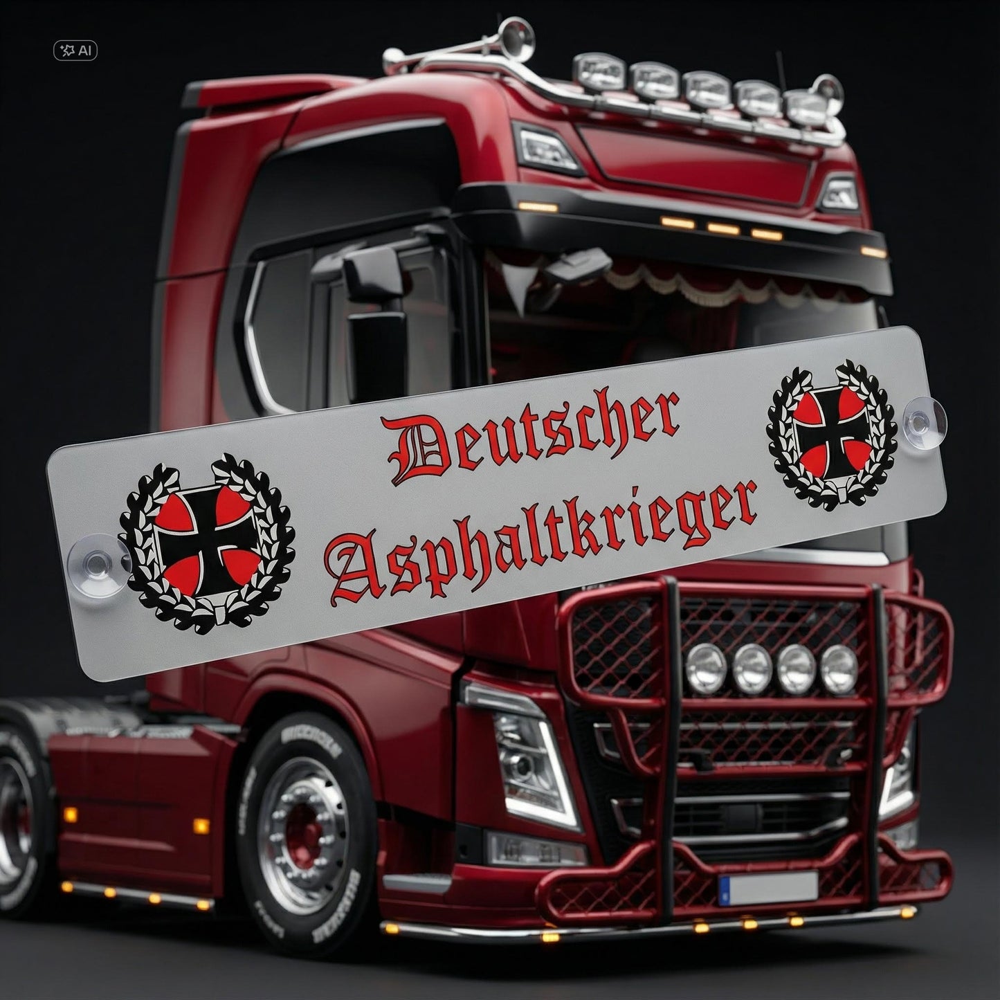 Deutscher Asphaltkrieger 03 - LKW Namensschild mit deinem Wunschmotiv