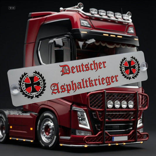 Deutscher Asphaltkrieger 03 - LKW Namensschild mit deinem Wunschmotiv