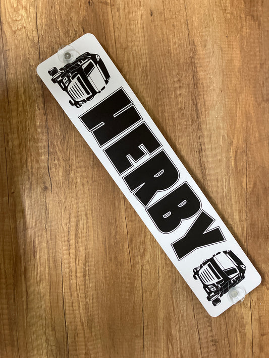 LKW-Namensschild "Herby" – B-Ware zum Sonderpreis