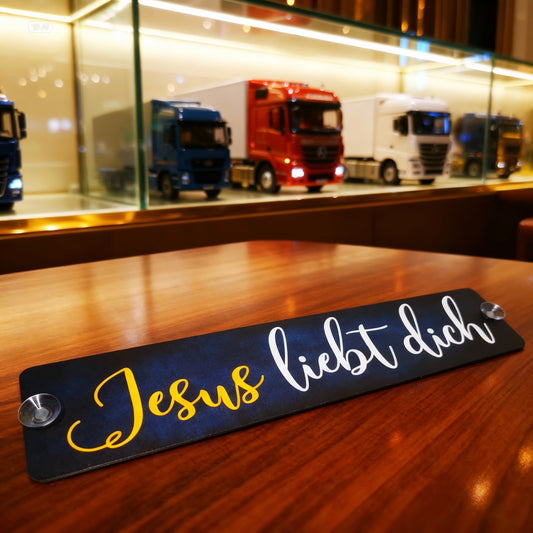 JESUS LIEBT DICH - Einzigartiges Namensschild für dein Fahrzeug!