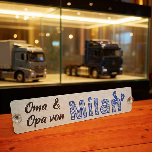 Oma und Opa - Namensschild personalisiert mit Wunschtext und Symbole