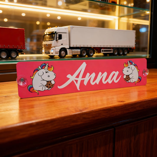 Einhorn - LKW Namensschild mit deinem Namen