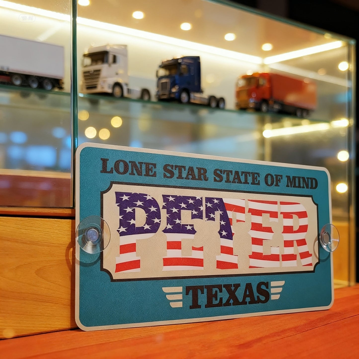 Amerikanische Grösse - personalisiertes LKW Namensschild mit deinem Wunschmotiv