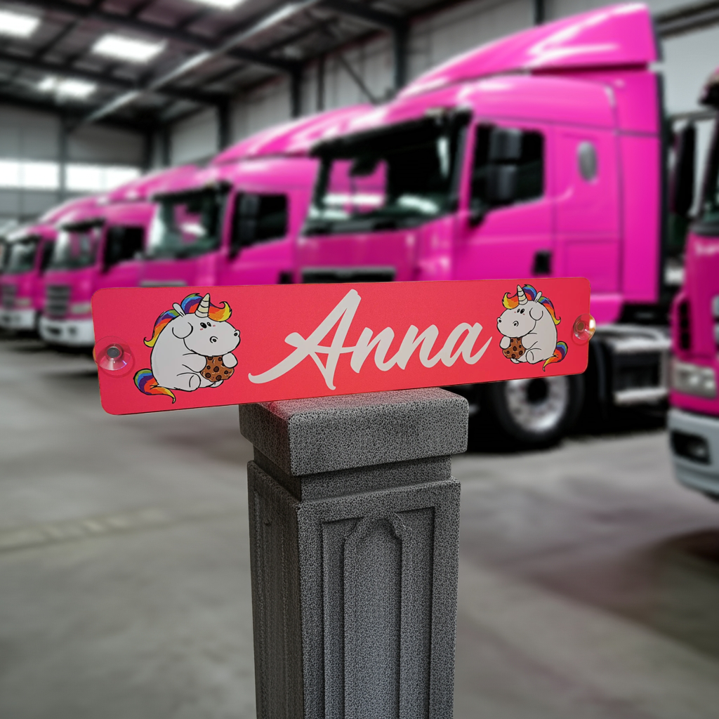Einhorn - LKW Namensschild mit deinem Namen