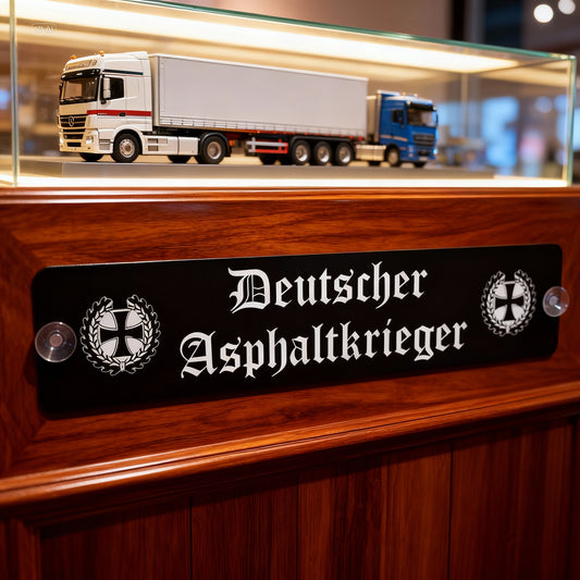 Deutscher Asphaltkrieger 02 - LKW Namensschild mit deinem Wunschmotiv