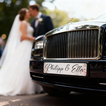 Autokennzeichen für den Hochzeitswagen - für vorn und hinten
