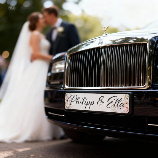 Autokennzeichen für den Hochzeitswagen - für vorn und hinten