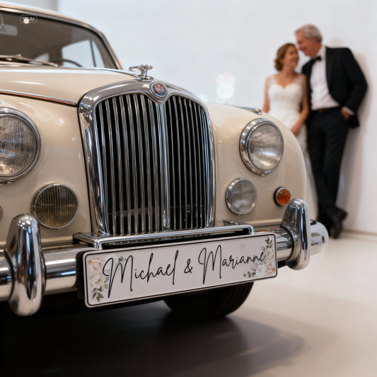 Autokennzeichen für den Hochzeitswagen - für vorn und hinten