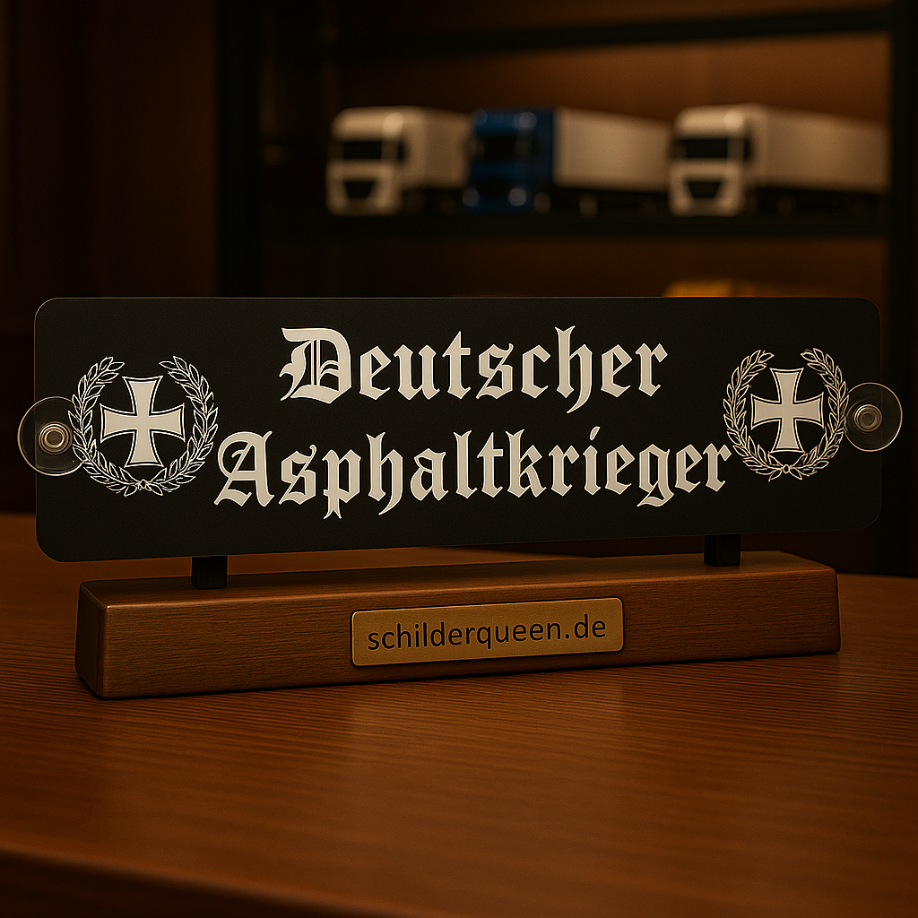 Deutscher Asphaltkrieger 02 - LKW Namensschild mit deinem Wunschmotiv