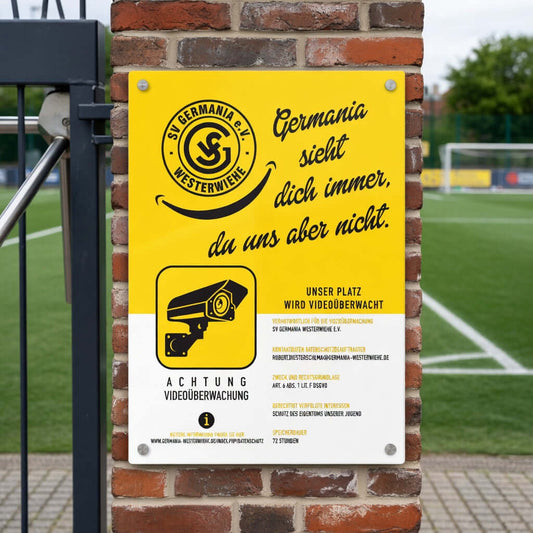 DSGVO Videoüberwachung Schild mit Logo und Personalisierung