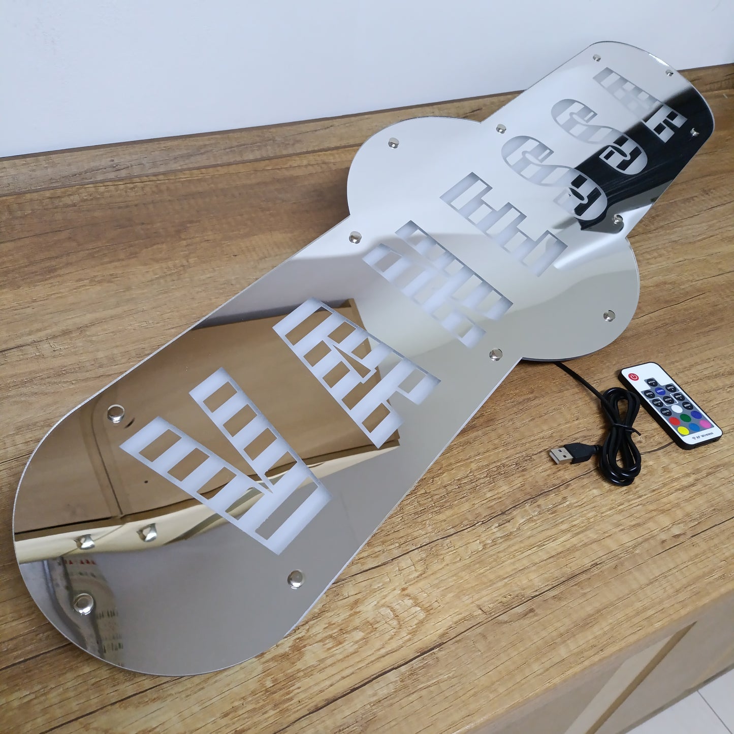 Rückwandschild mit LED Beleuchtung, 93x28 cm, mit deinem Wunschmotiv