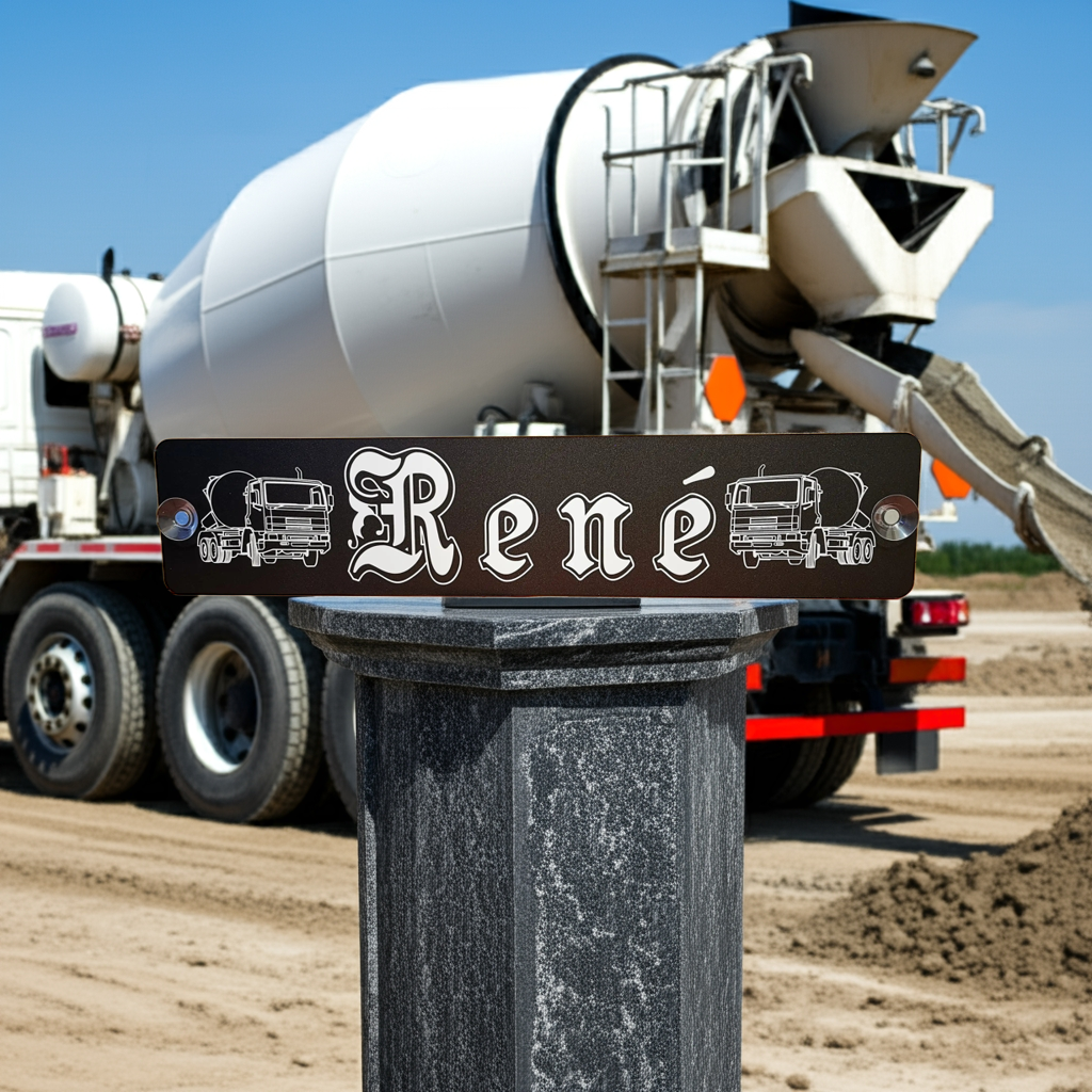 Betonmischer - LKW Namensschild mit deinem Namen