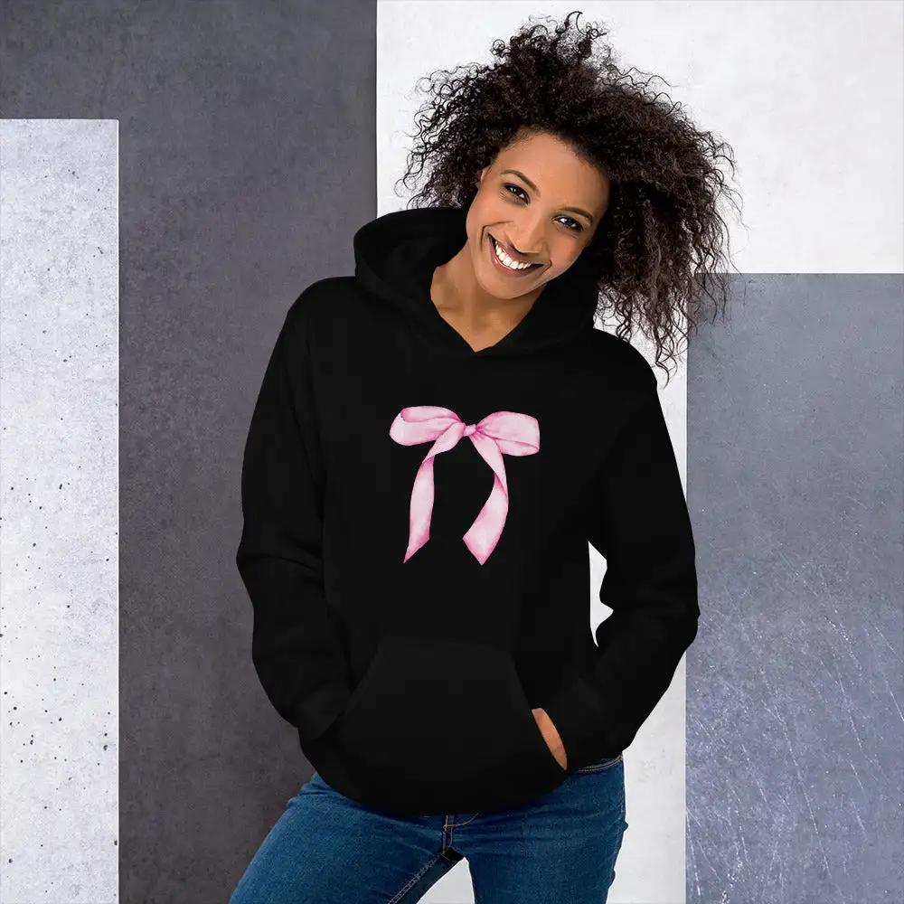 Eleganz im Alltag: Hoodie mit Einzigartigem Rosa Schleifen Akzent