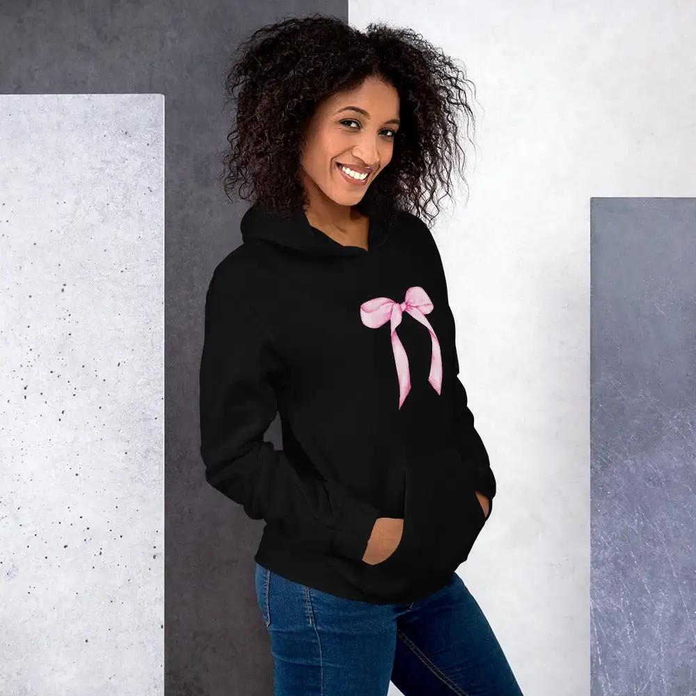 Eleganz im Alltag: Hoodie mit Einzigartigem Rosa Schleifen Akzent