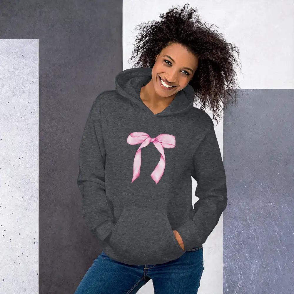 Eleganz im Alltag: Hoodie mit Einzigartigem Rosa Schleifen Akzent