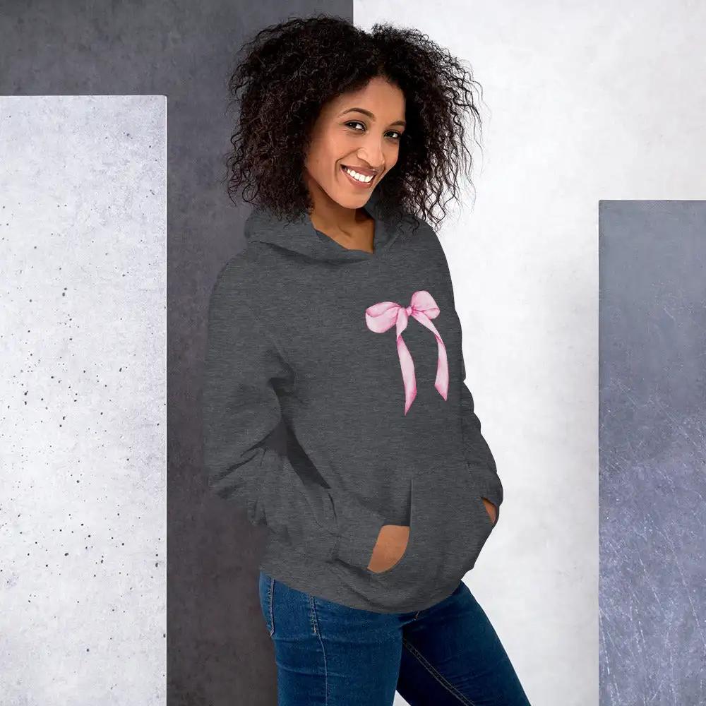 Eleganz im Alltag: Hoodie mit Einzigartigem Rosa Schleifen Akzent