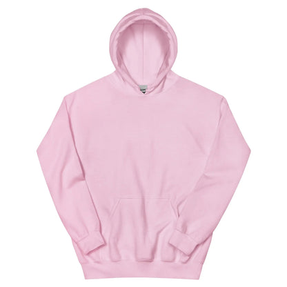 Soft pink hoodie with a minimalist design featuring "Johannes 3,16" in cross form, made of 50% preshrunk cotton and 50% polyester.