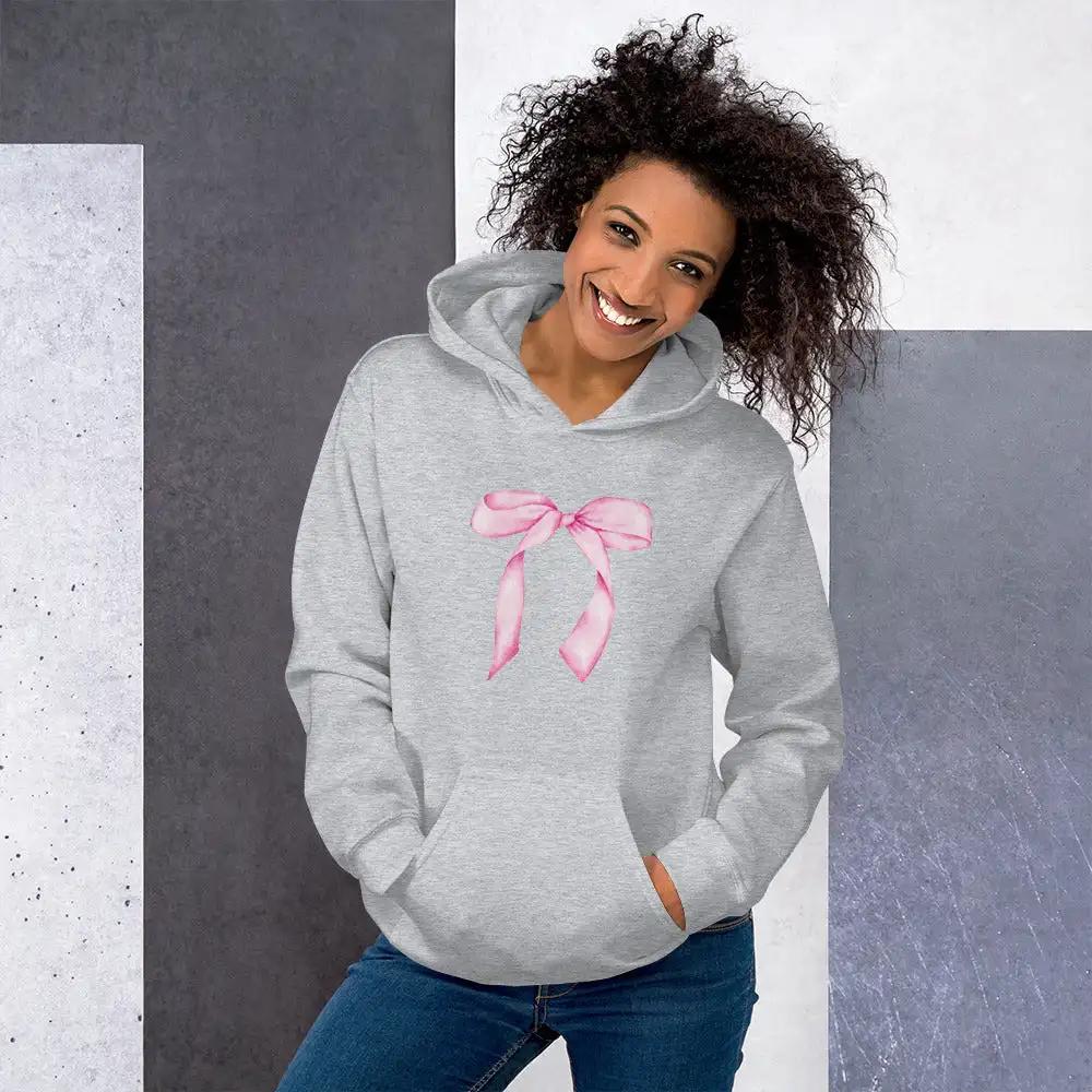 Eleganz im Alltag: Hoodie mit Einzigartigem Rosa Schleifen Akzent