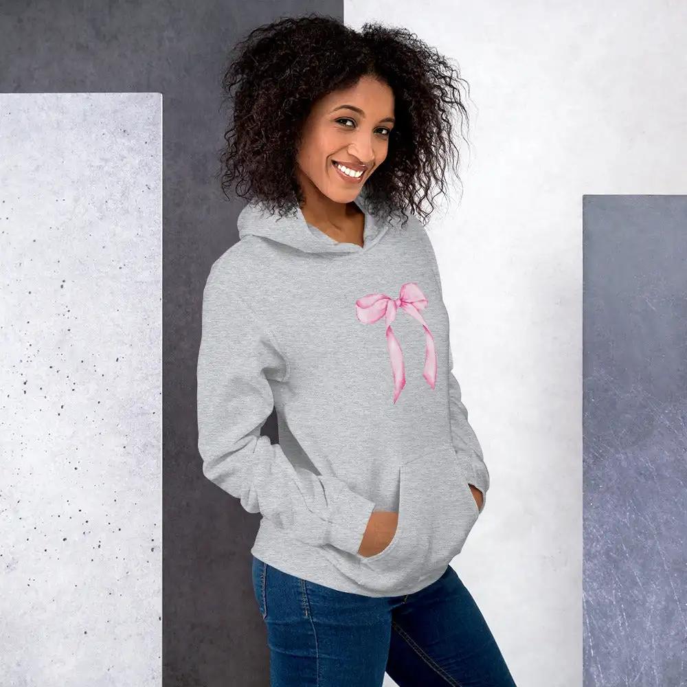 Eleganz im Alltag: Hoodie mit Einzigartigem Rosa Schleifen Akzent