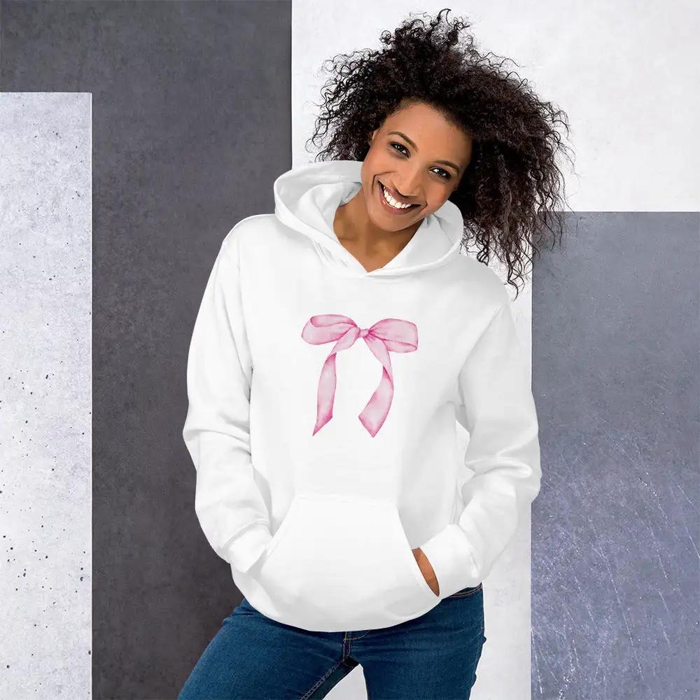 Eleganz im Alltag: Hoodie mit Einzigartigem Rosa Schleifen Akzent