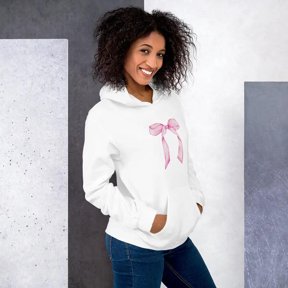 Eleganz im Alltag: Hoodie mit Einzigartigem Rosa Schleifen Akzent