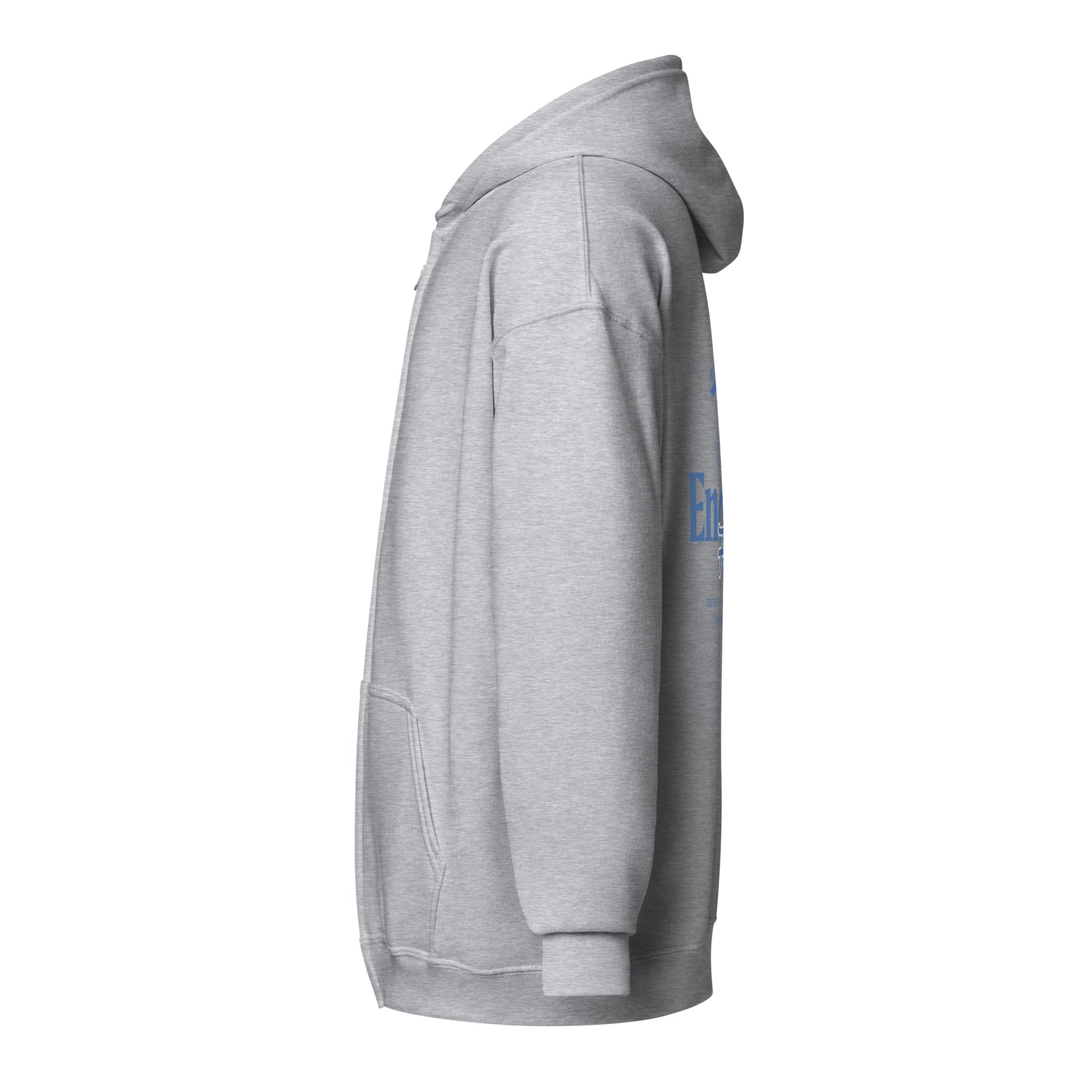 Christian Zipper "Endless Faith" hoodie in gray, featuring soft fleece, metal zipper, front pockets, and hood. Christliches Shirt.
