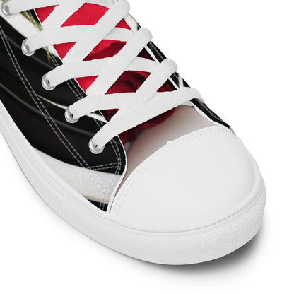 Stylish 'Just Married' sneaker for women with vibrant design, perfect for weddings and special occasions.