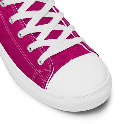 Close-up of Just Married women's sneaker in pink with white laces, featuring stylish design perfect for weddings.